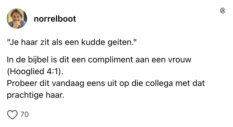 Collega compliment geven