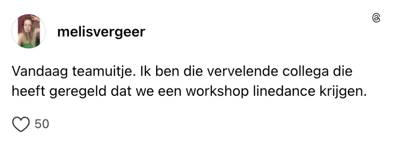 Collega regelt teamuitje linedancen