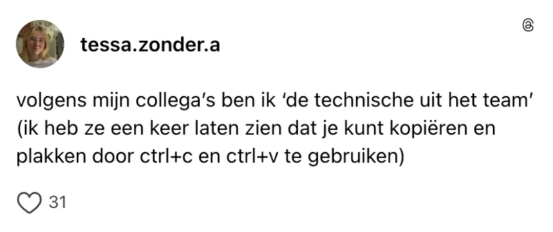 Collega's niet technisch