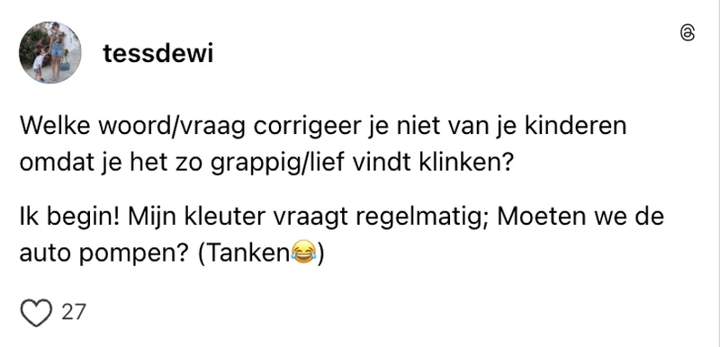 Kleuter spreekt woorden verkeerd uit