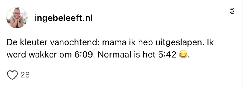 Kleuter staat veel te vroeg naast het bed van ouders