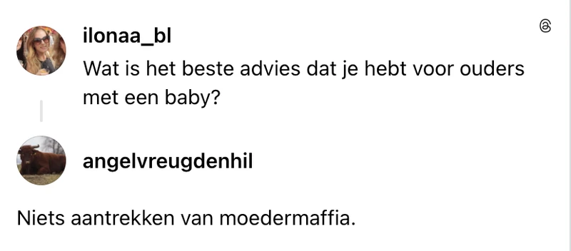 Niks aantrekken van moedermaffia