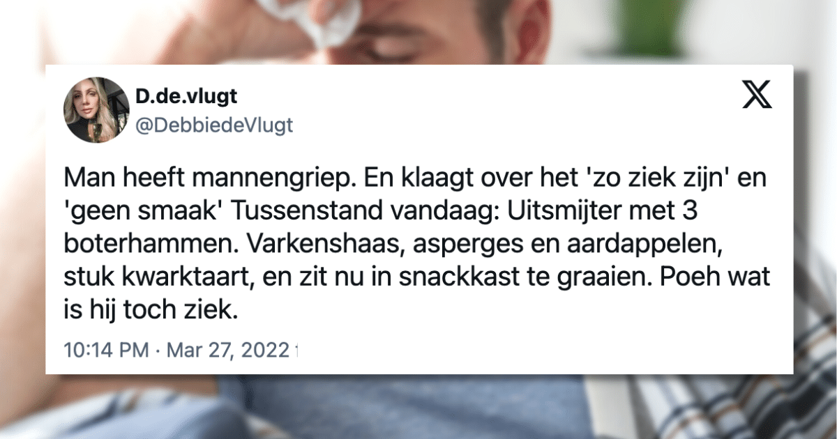 Oh wat zijn ze zielig, die mannen met mannengriep! - DIWMOSMZ