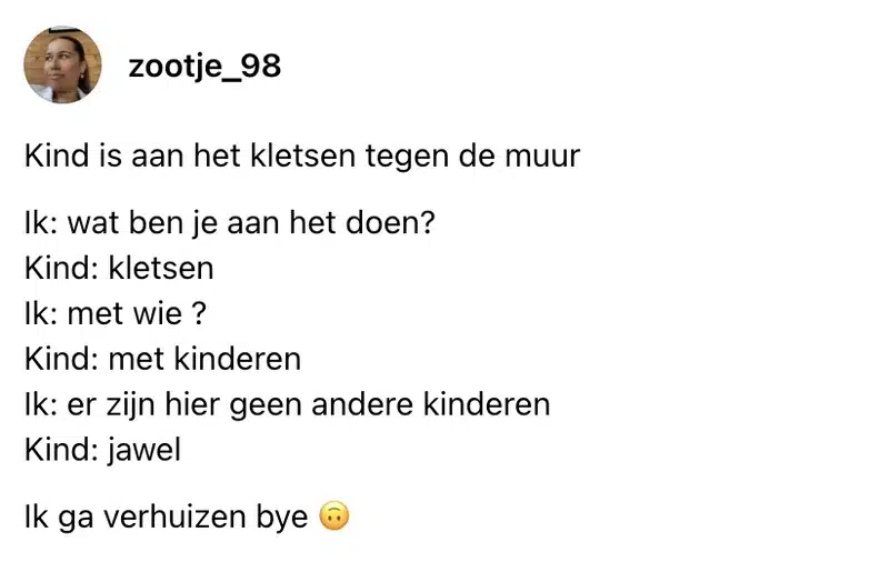 threads kletsen kind tegen de muur